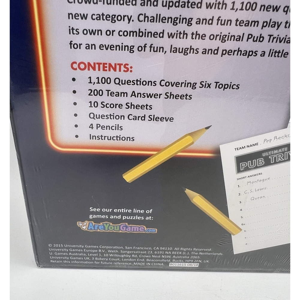 Ultimate Pub Trivia Board Game 1100 Questions Team Party Game 4+ Players - Picture 4 of 6